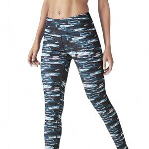 Fabletics Salar Leggings Watercolor Pattern Blue Black, XS
